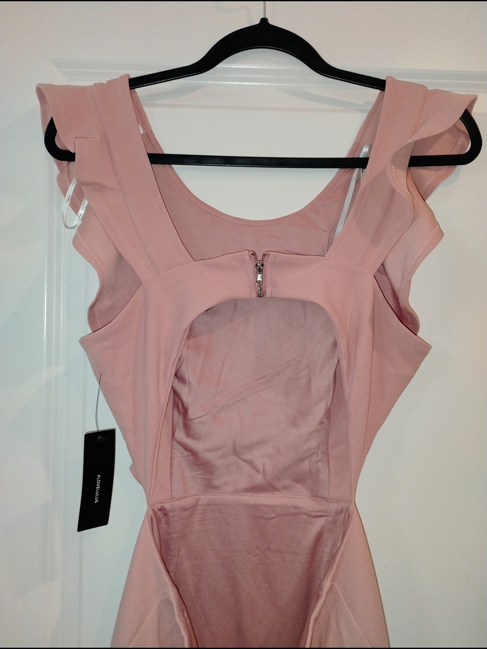 Lulu's Blush Pink Ruffle Flutter Sleeve Mini Dress Coquette Balletcore Medium - Picture 7 of 10
